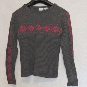 Cherokee sweater crewneck Wintertime snowflake